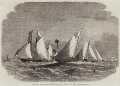 La regata de goletas del Royal Thames Yacht Club, rodeando el faro Mouse de Edwin Weedon